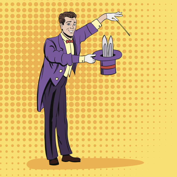 魔术师拉出一只兔子图片下载