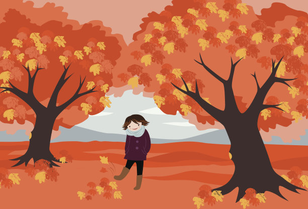 秋天漫步图片下载