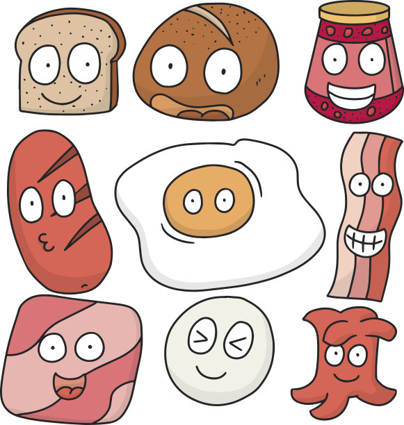 矢量早餐卡通图片下载