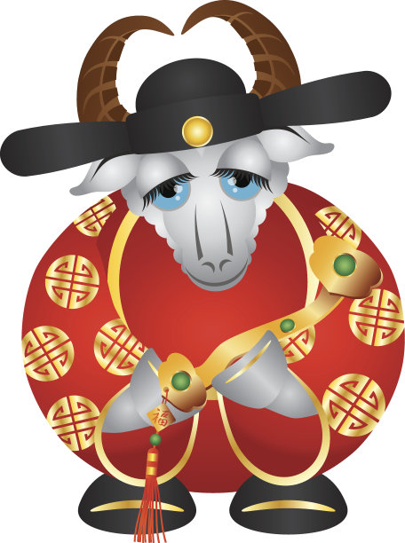 羊年财神与如意权杖2015图片下载
