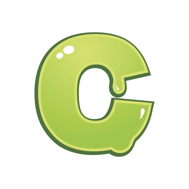 黏糊糊的字体类型字母C图片下载