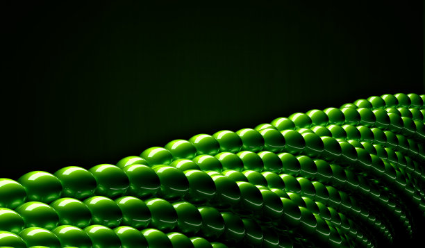 绿色光滑球作为三维抽象几何扭曲圆形形状图片下载