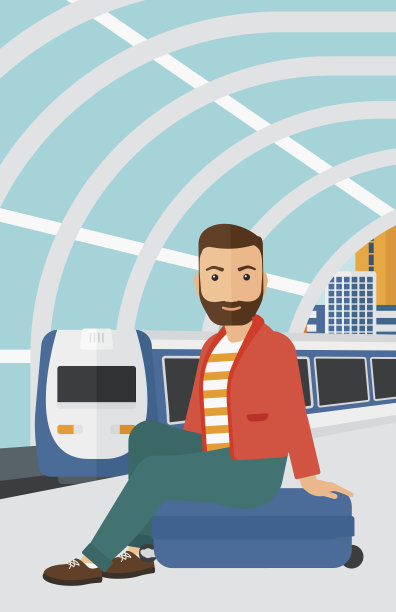 坐在站台上的男人图片下载