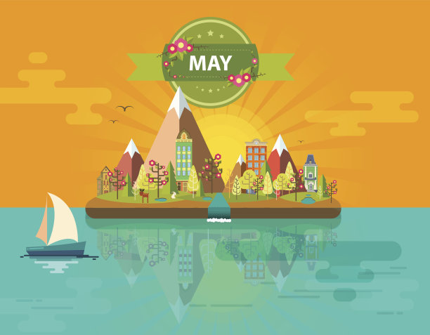 春天的风景。小镇图片下载