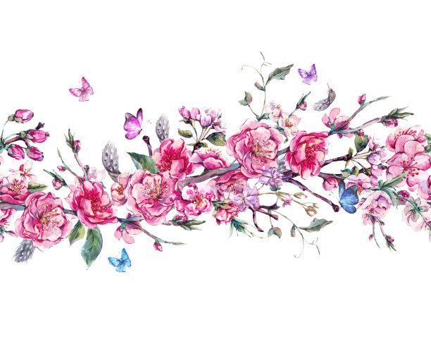 复古水平弹簧无缝边界图片下载