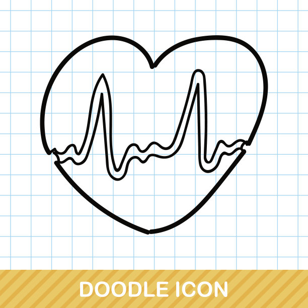 心电图彩色涂鸦图片下载