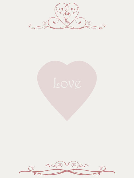 纸信与花的图案和爱的心图片下载