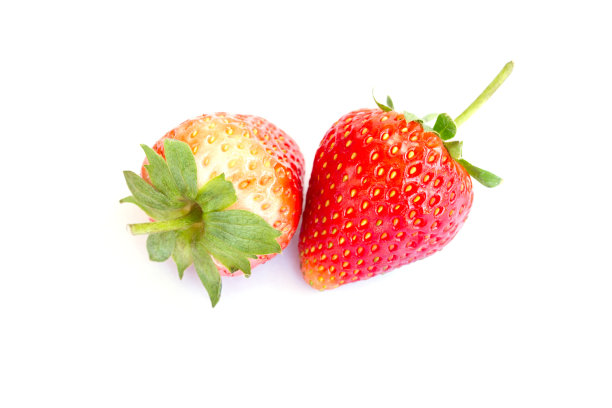 草莓靠近白色的背景图片下载