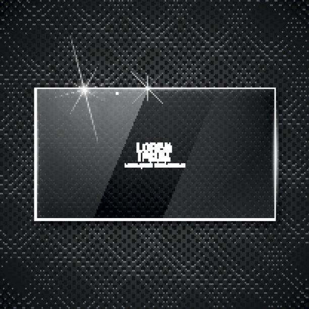 黑色金属板上的矢量玻璃横幅图片下载