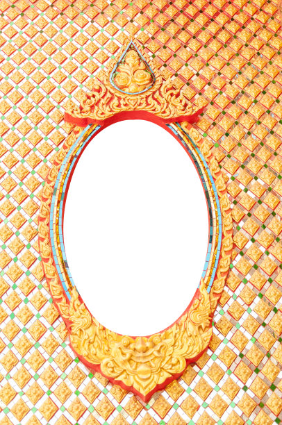 传统泰式佛教教堂窗户图片下载