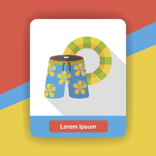 泳衣和救生圈平图标图片下载