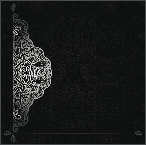 抽象的不对称装饰，花边边框图案，民族装饰图片下载