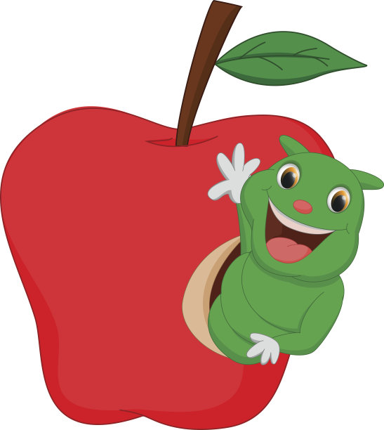 毛毛虫吃苹果图片下载