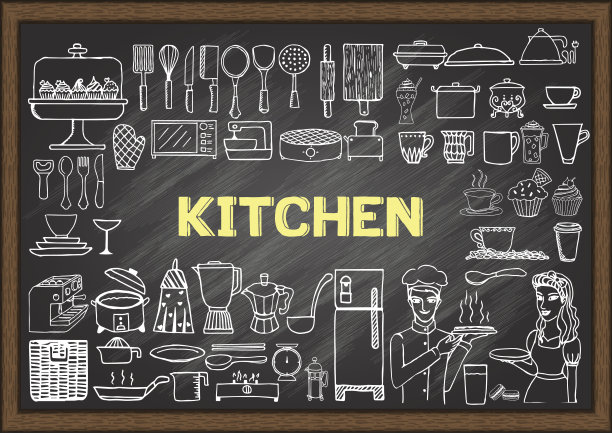 手绘厨房设备图片下载