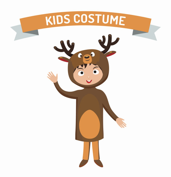 鹿羔皮服装孤立矢量插图图片下载