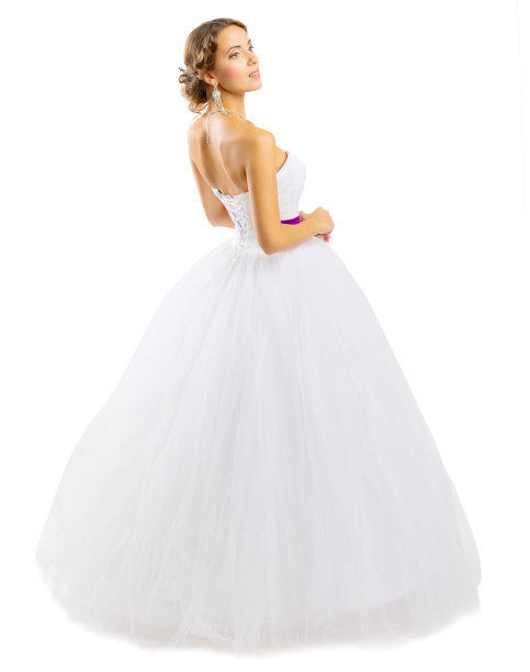 穿着白色连衣裙的年轻女孩图片下载