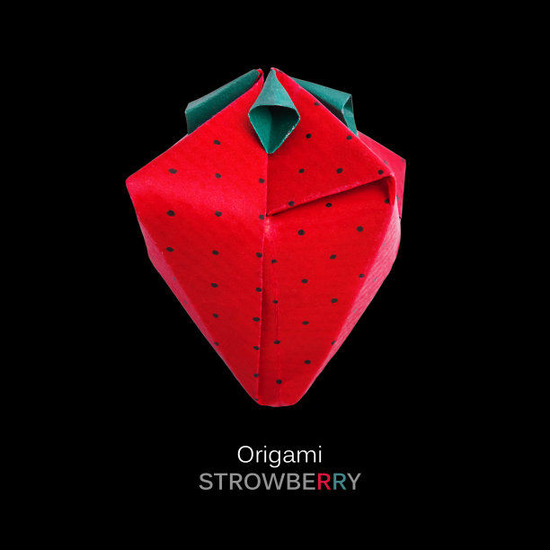 折纸红色strawberriy图片下载
