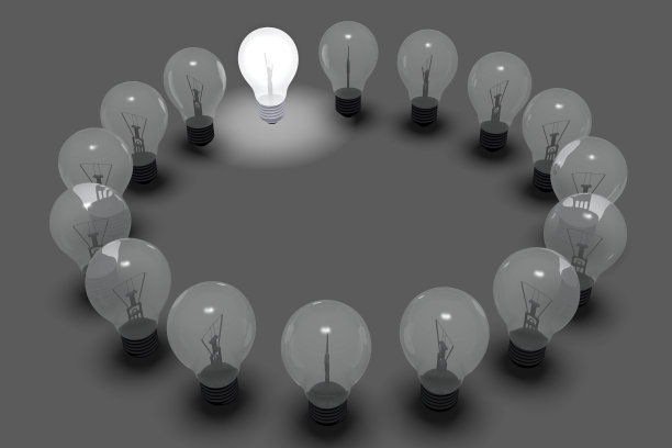3D灯泡概念图片下载