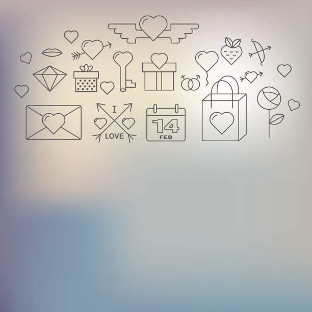 情人节图标集图片下载