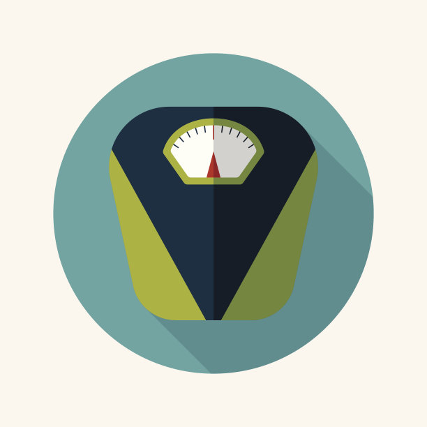 重量秤平图标与长阴影图片下载