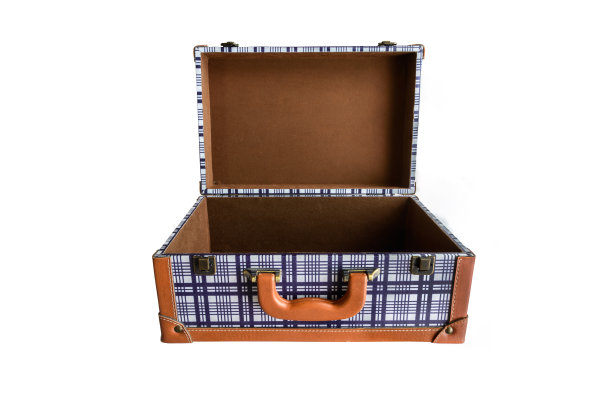 打开古董箱孤立在白色图片下载
