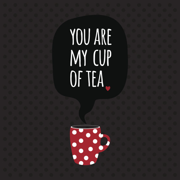 贺卡。刻字。我喜欢茶。图片下载