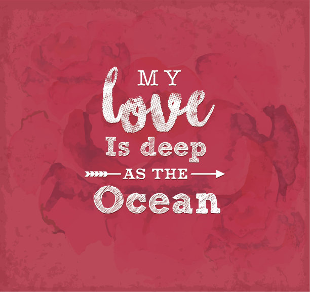 复古风格的情人节设计/贺卡元素图片下载