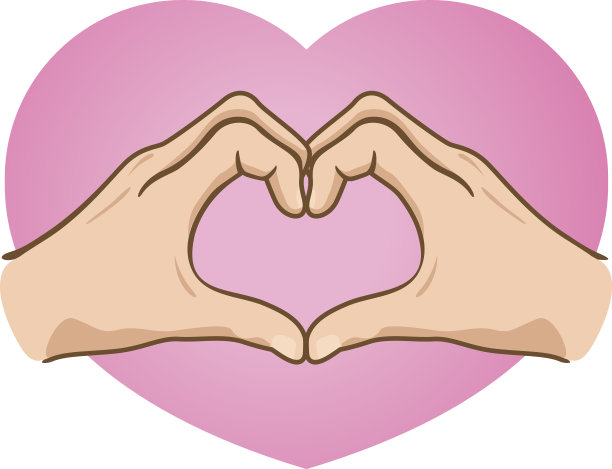 白种人的手形成了一颗心图片下载