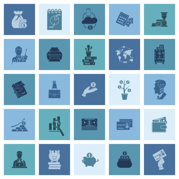 商业和金融图标集图片下载