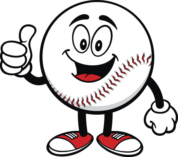 竖起大拇指的棒球吉祥物图片下载