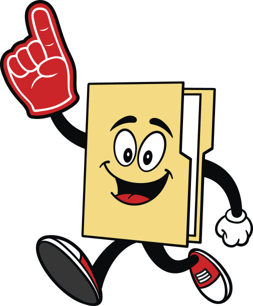 吉祥物与泡沫手指运行文件夹图片下载