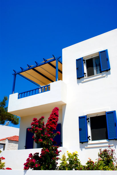 位于圣托里尼岛的希腊传统房屋图片下载