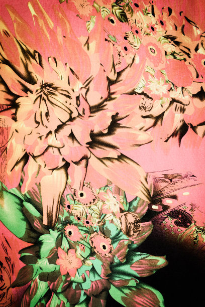 纹理的复古印花织物条纹花为背景图片下载