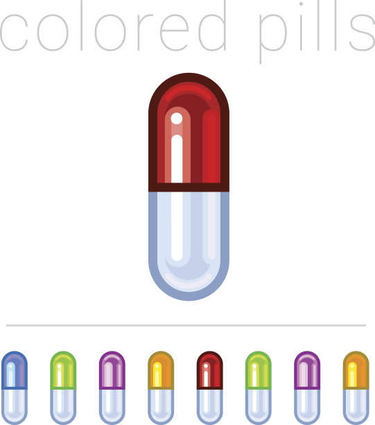 医药药丸标志图标。图片下载