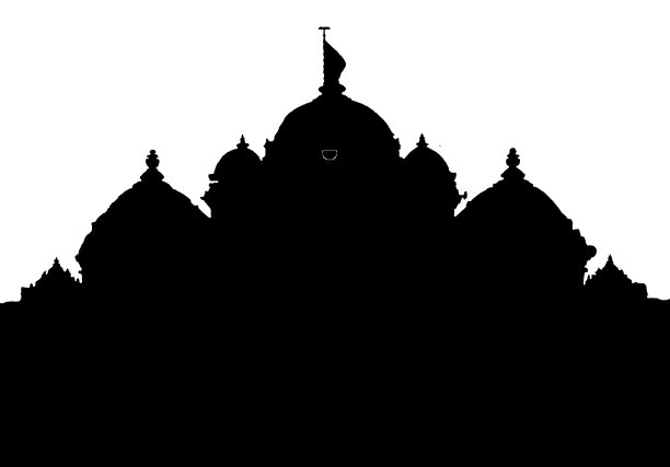 印度新德里的黑阿克夏德姆神庙图片下载