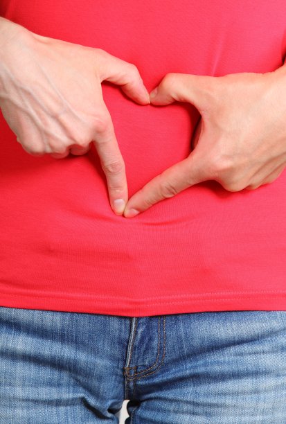 手放在肚子上，心形，象征爱情图片下载