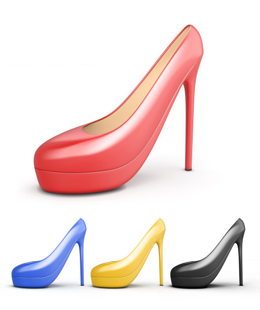 一套彩色高跟鞋。图片下载