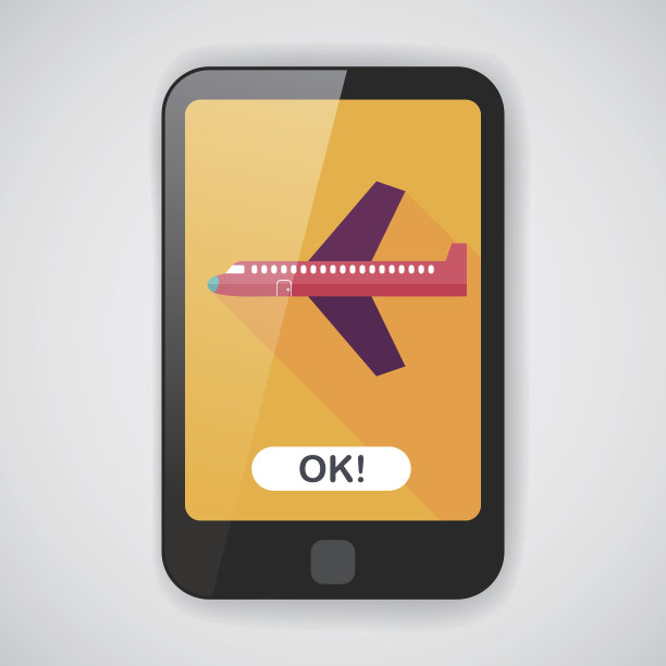 飞机平面图标与长阴影，eps10图片下载