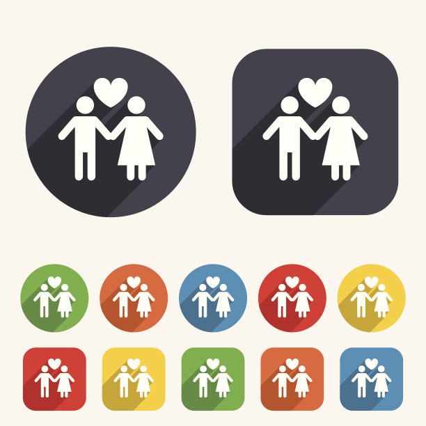 信号图标。男性喜欢女性。情人。图片下载