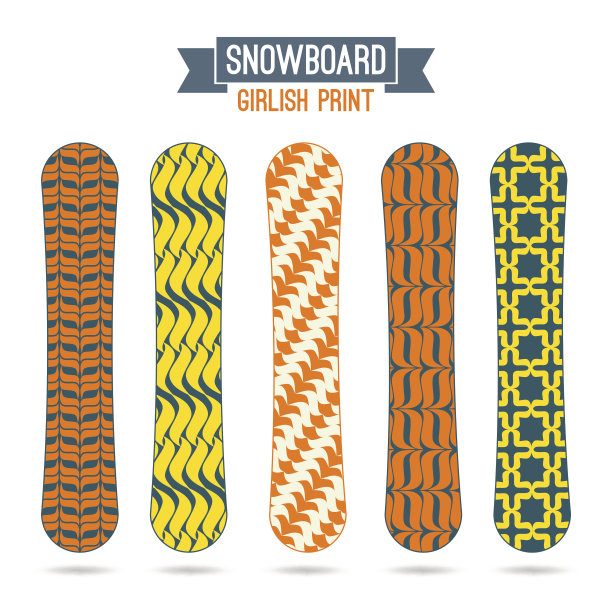 少女的滑雪板印花图片下载