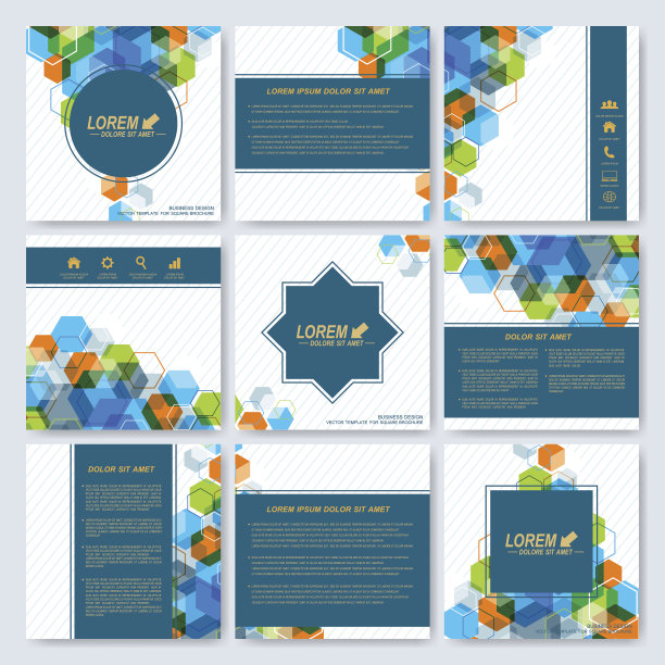 现代矢量模板为方形宣传册，封面，布局，卡片或图片下载