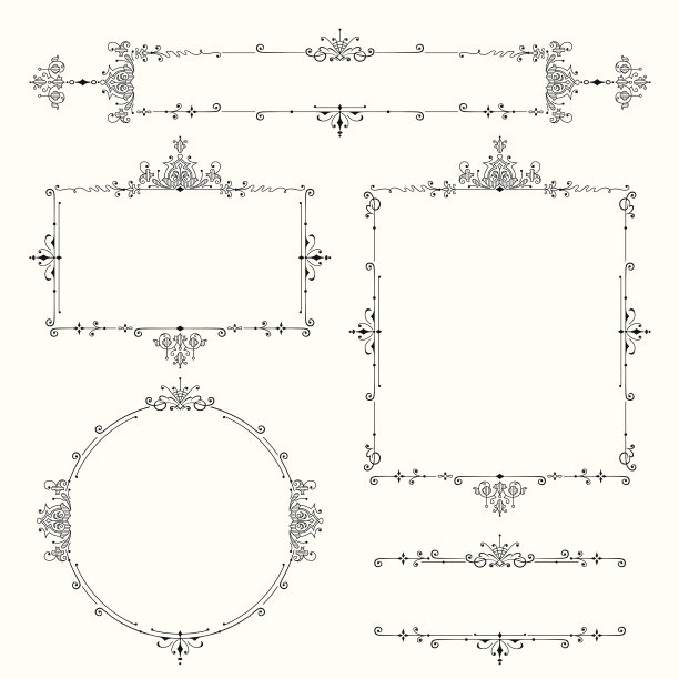 华丽的复古漩涡框架图片下载
