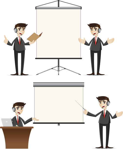 卡通商人演示设置与耳机图片下载