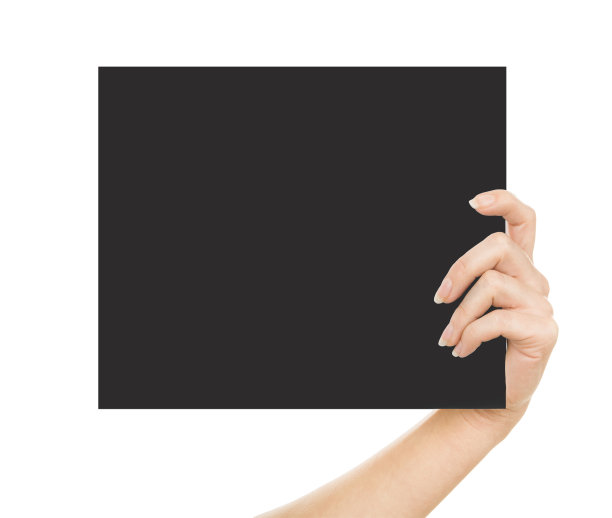 手握纸孤立上白图片下载