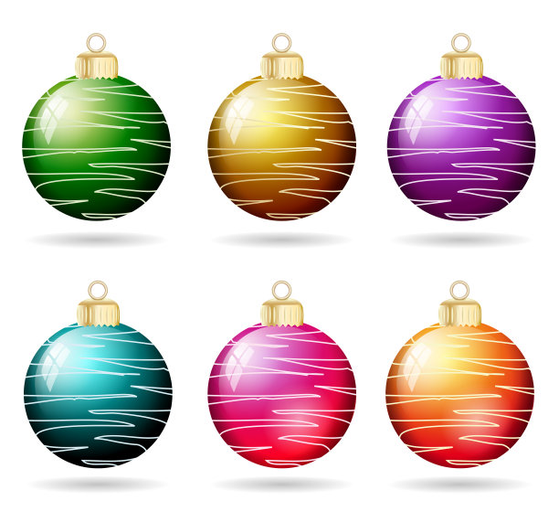 圣诞球收集孤立的图片下载