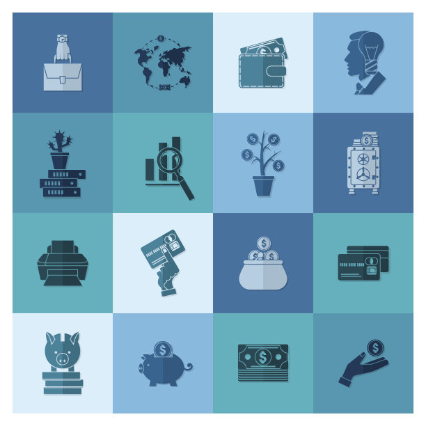 商业和金融图标集图片下载