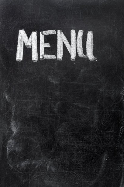 菜单在黑板上图片下载
