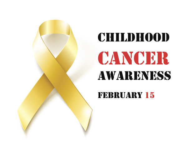 关注儿童癌症金丝带横幅图片下载