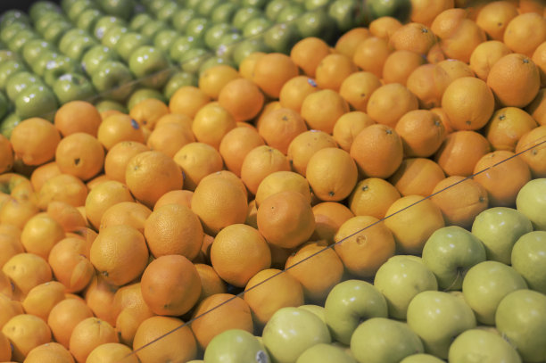 橘子和青苹果填充框架背景图片下载