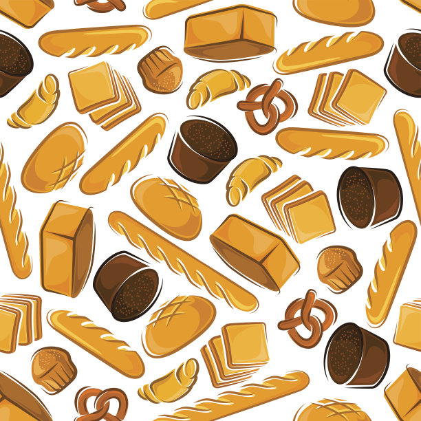 无缝模式的新鲜面包产品图片下载